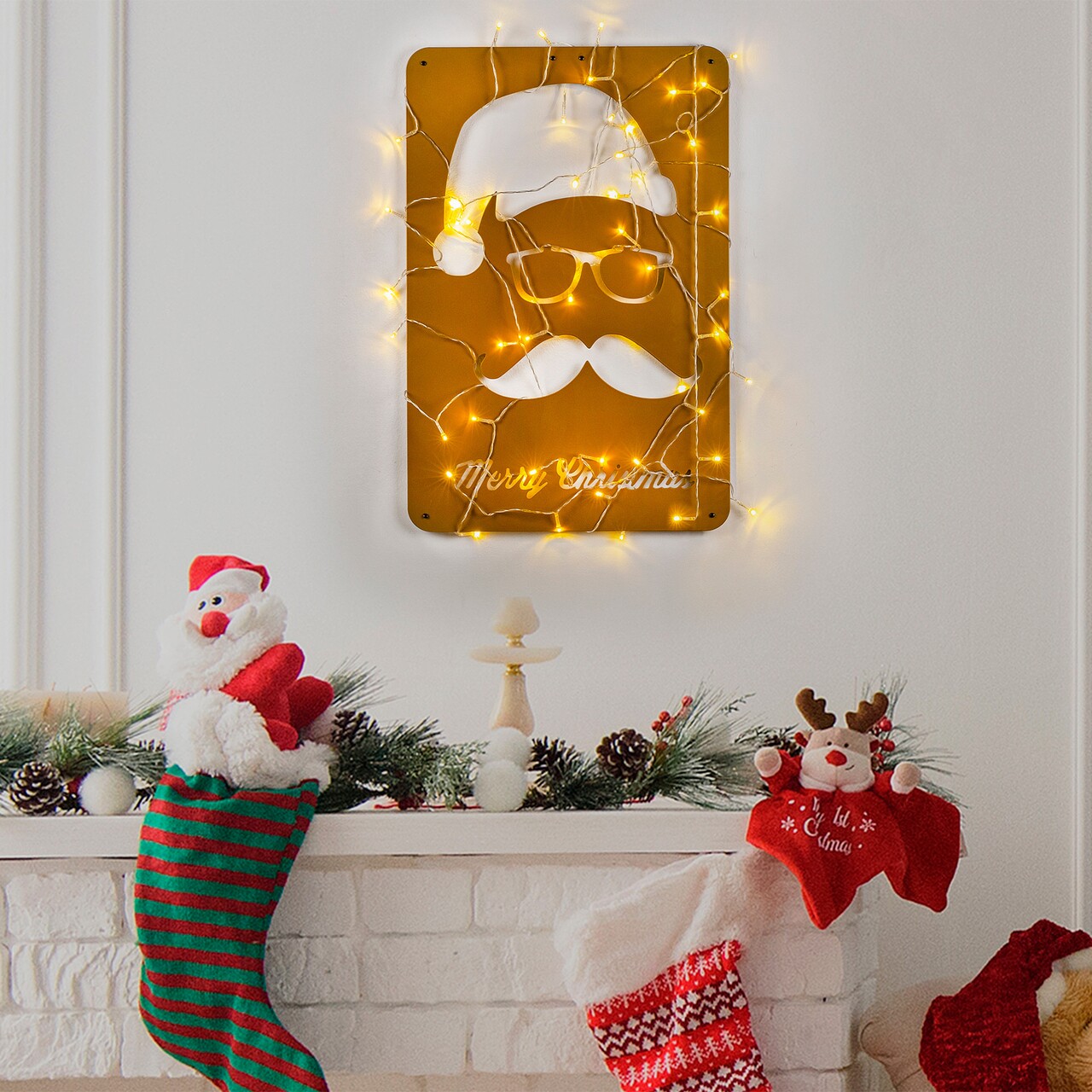 Decoratiune de luminoasa XMASGOLD-006, Tanelorn, 39x59 cm, metal, auriu - imagine 7